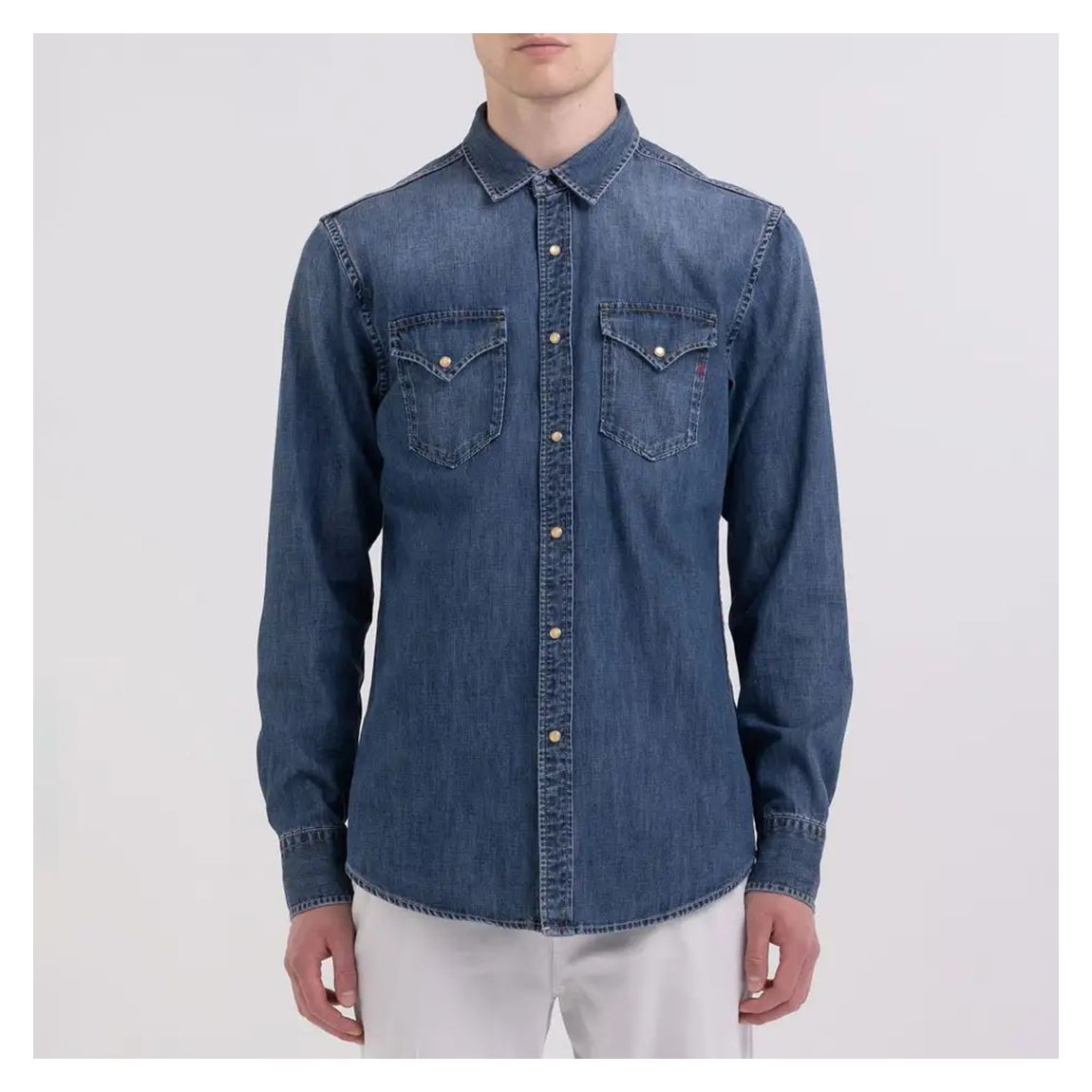 Chemise En Jean Bleu Moyen main product photo