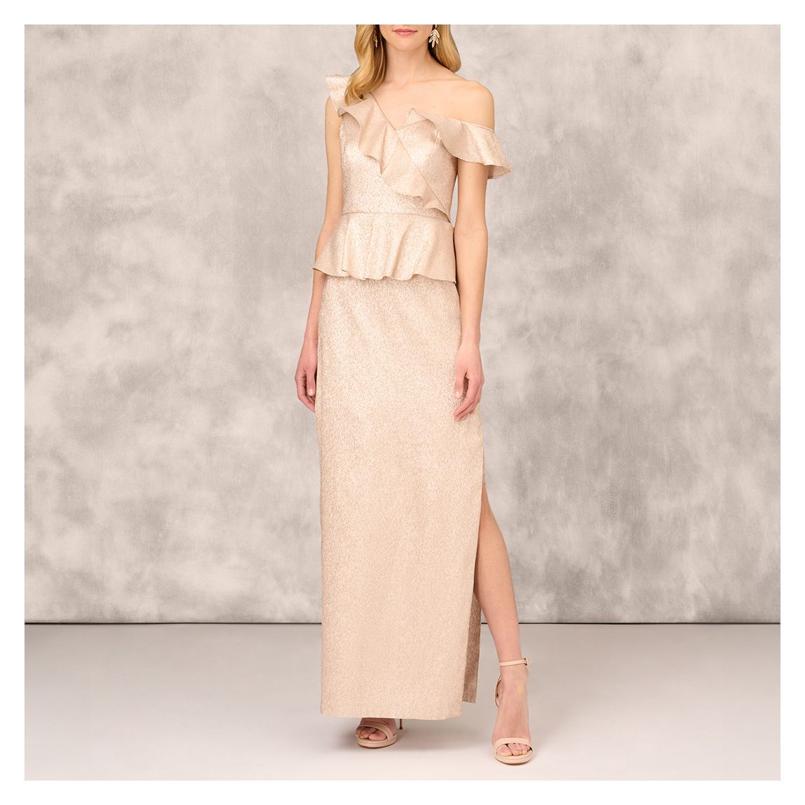 Robe Longue À Volants Or Rose main product photo