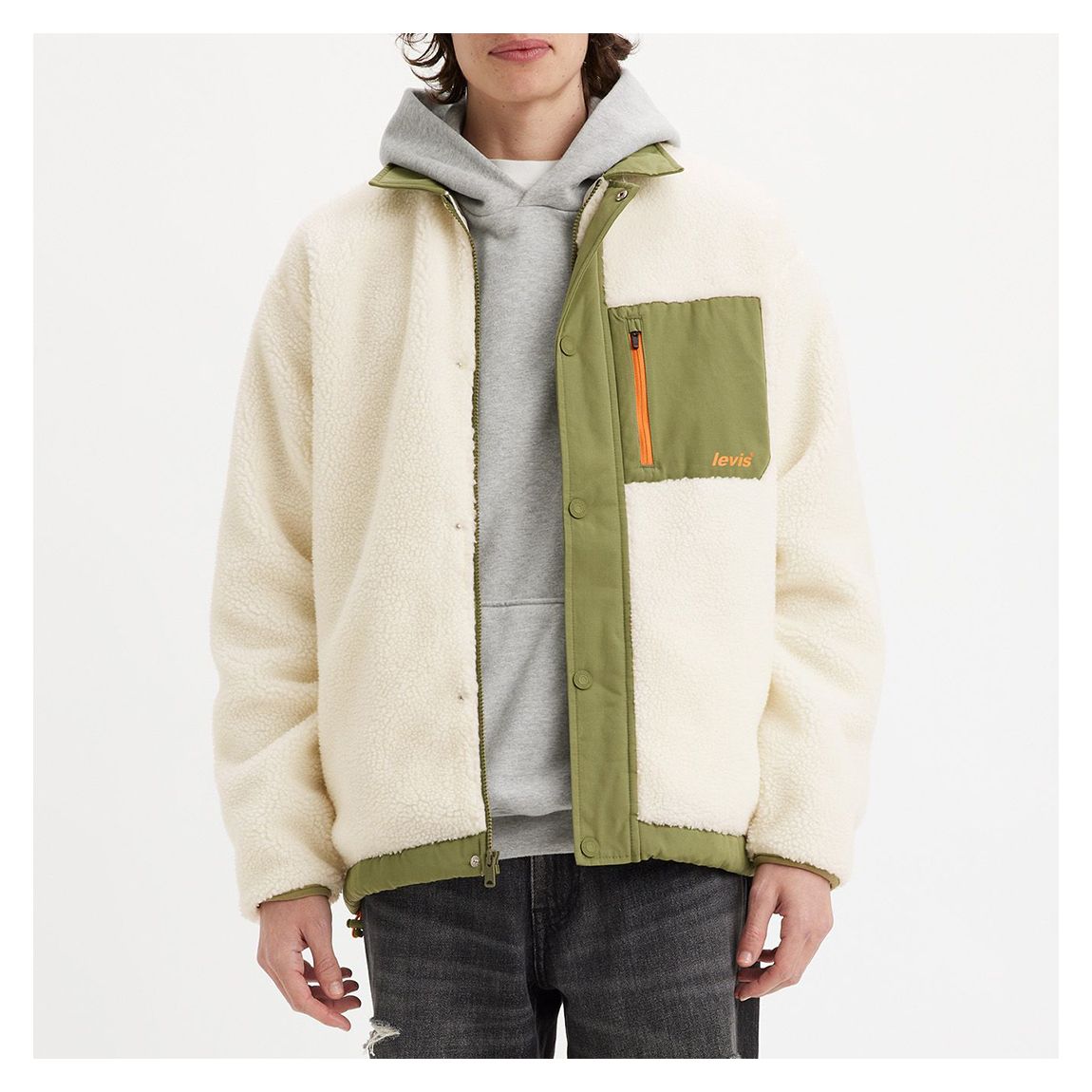 Veste Sherpa Crème/Kaki main product photo