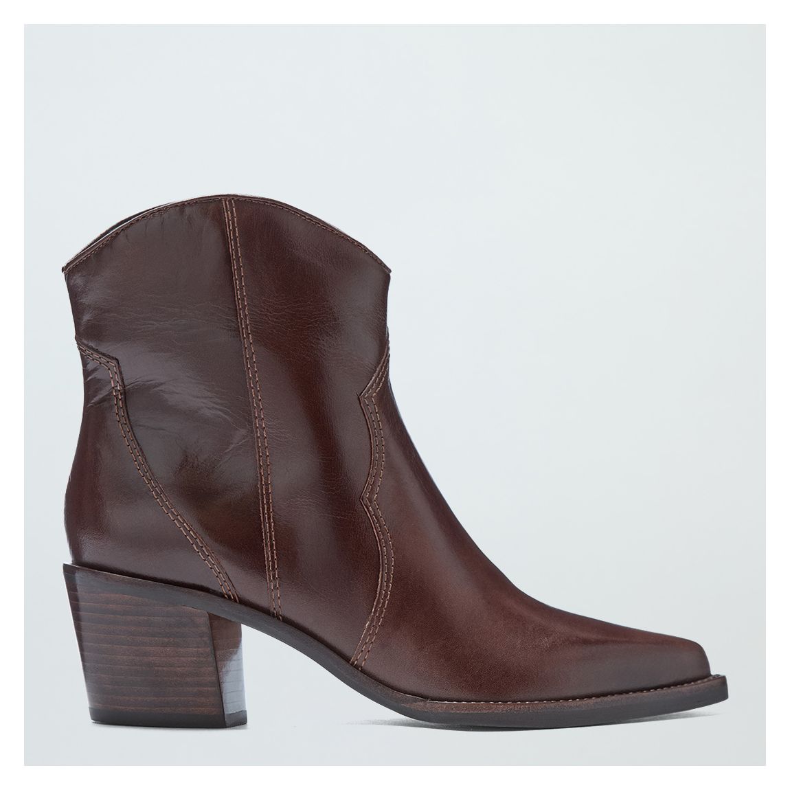 Botte De Cheville En Cuir Marron main product photo
