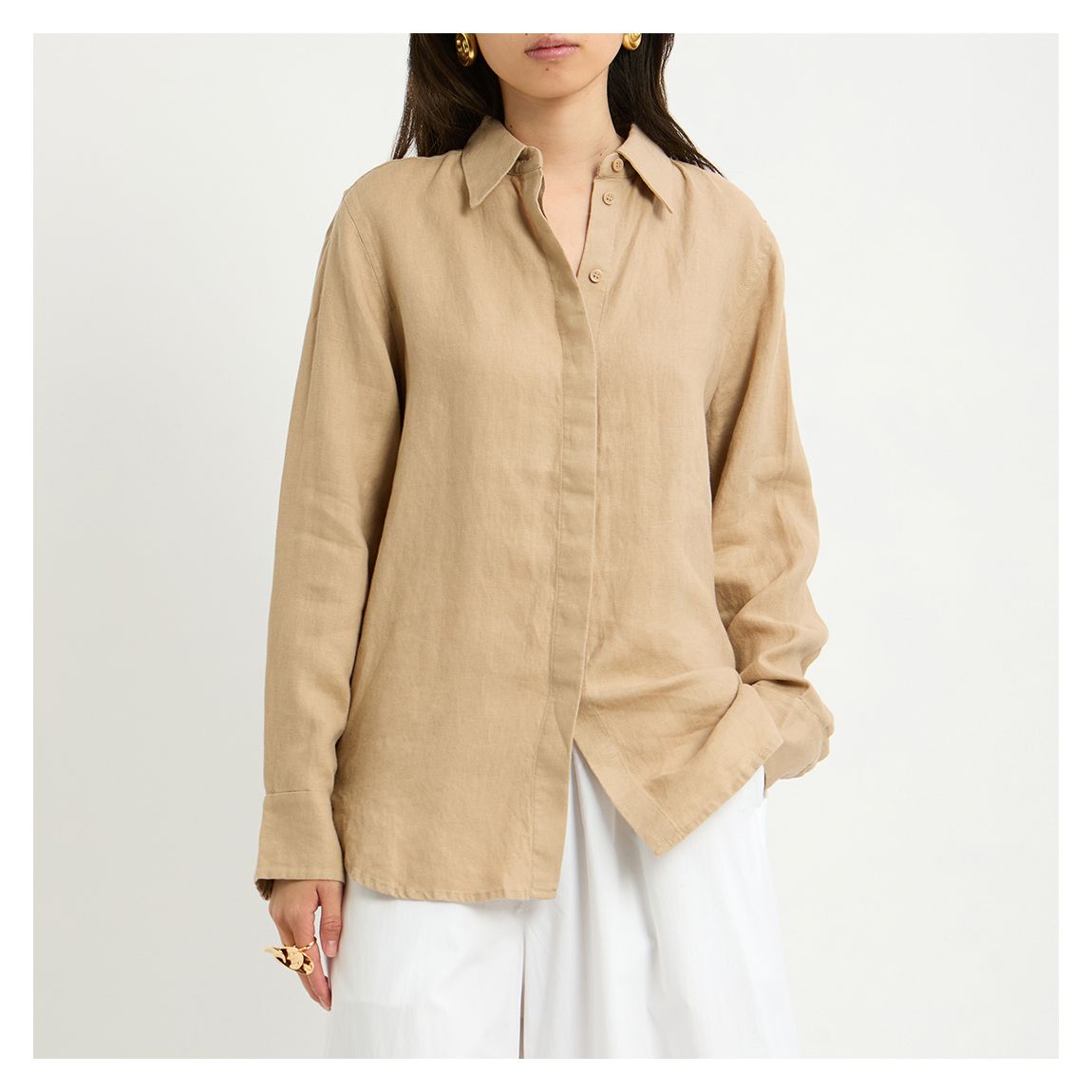 Chemise En Lin Abalones Beige main product photo
