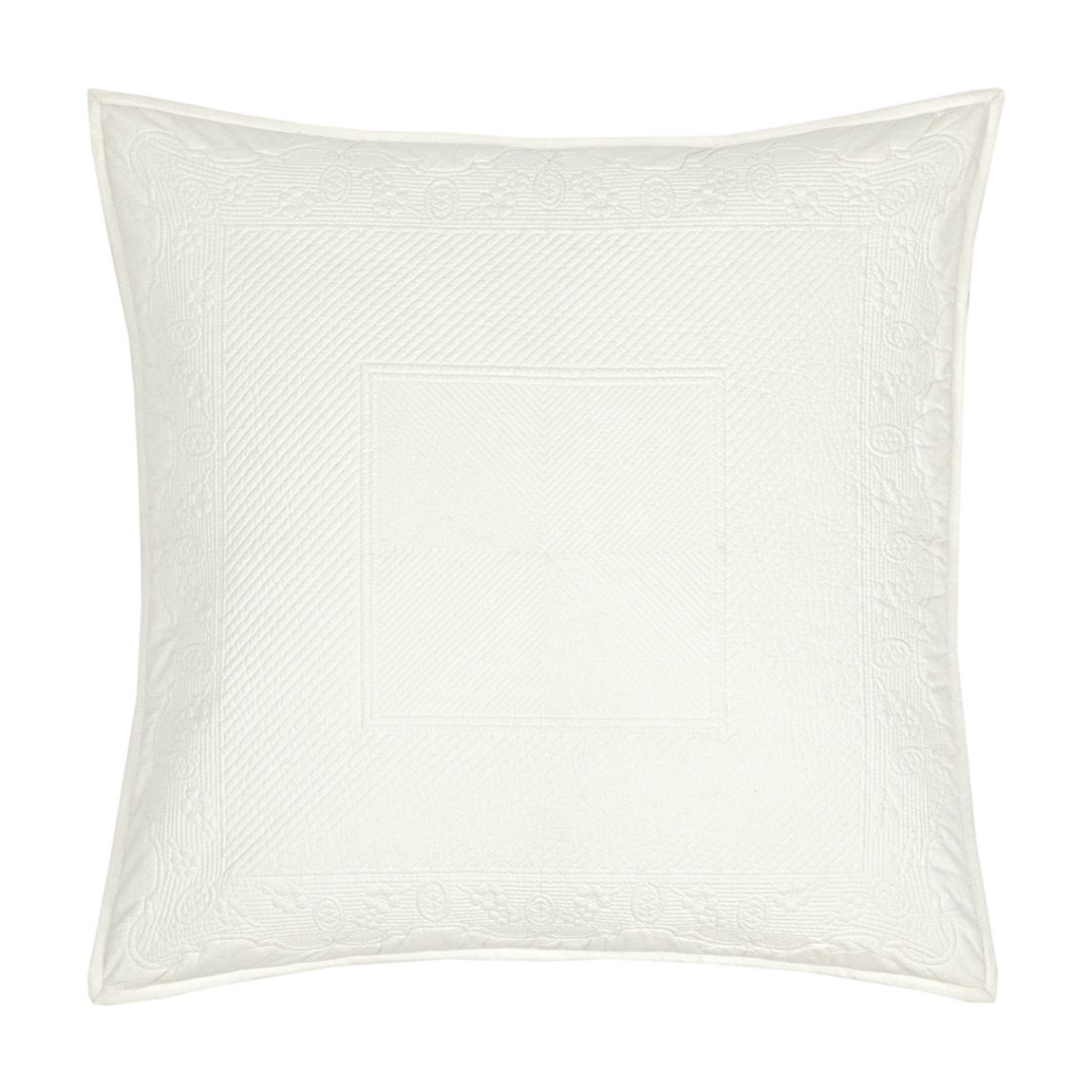 Shirey Quilted Square Pillowcase, Cream main product photo