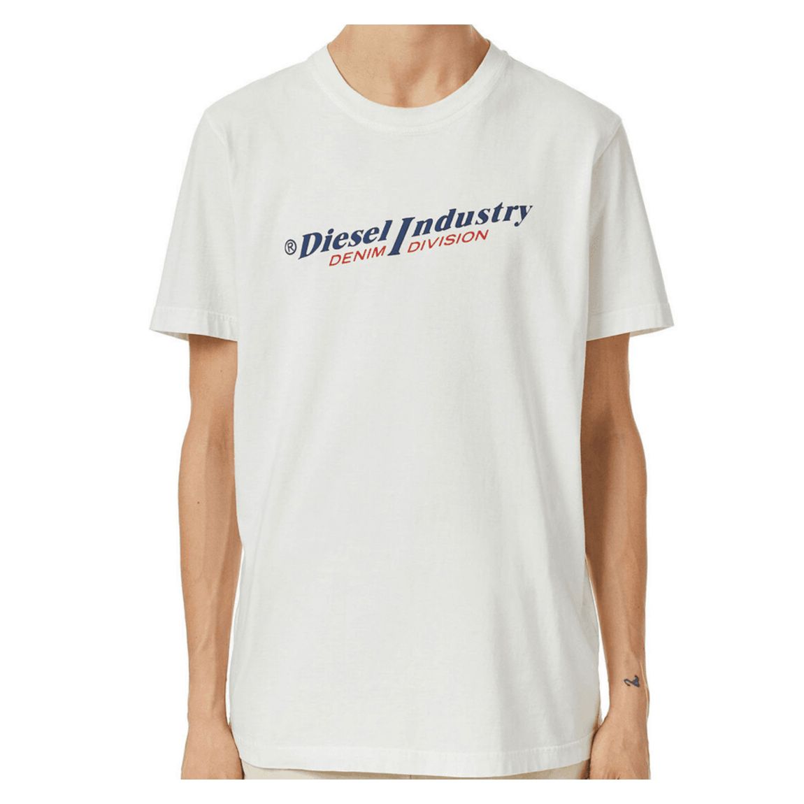 T-Shirt Blanc En Coton Avec Logo Sur La Poitrine main product photo