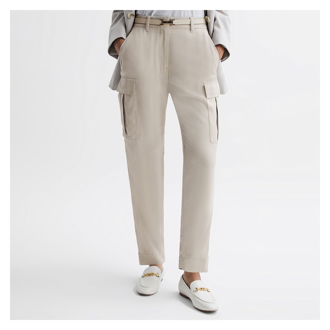 Pantalon Cargo Fuselé Stone Becca main product photo