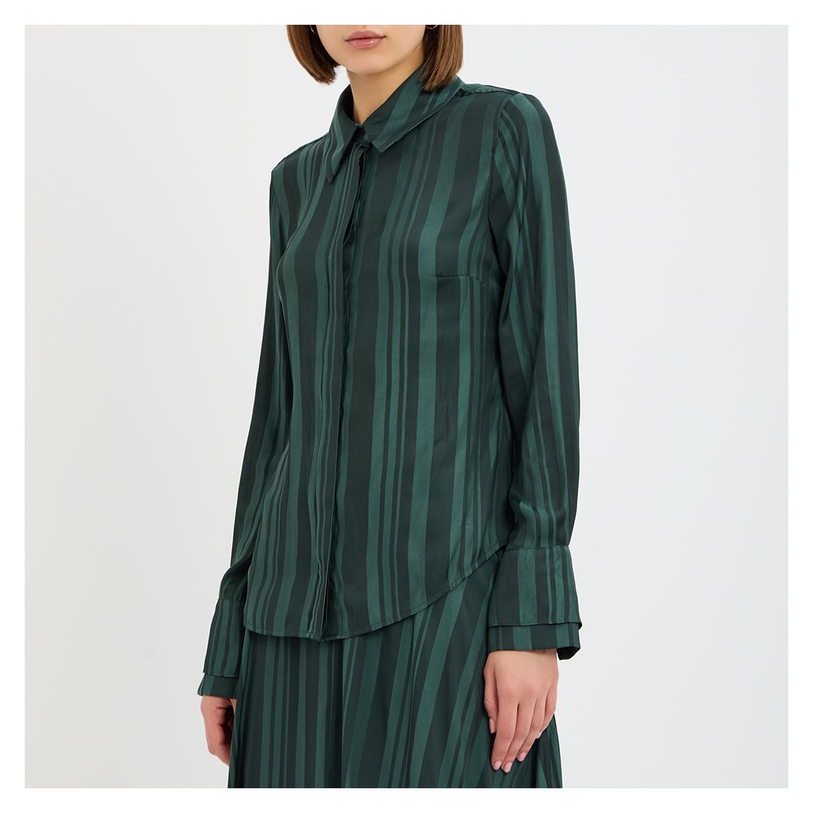 Chemise Rayée Felicity Vert Foncé main product photo
