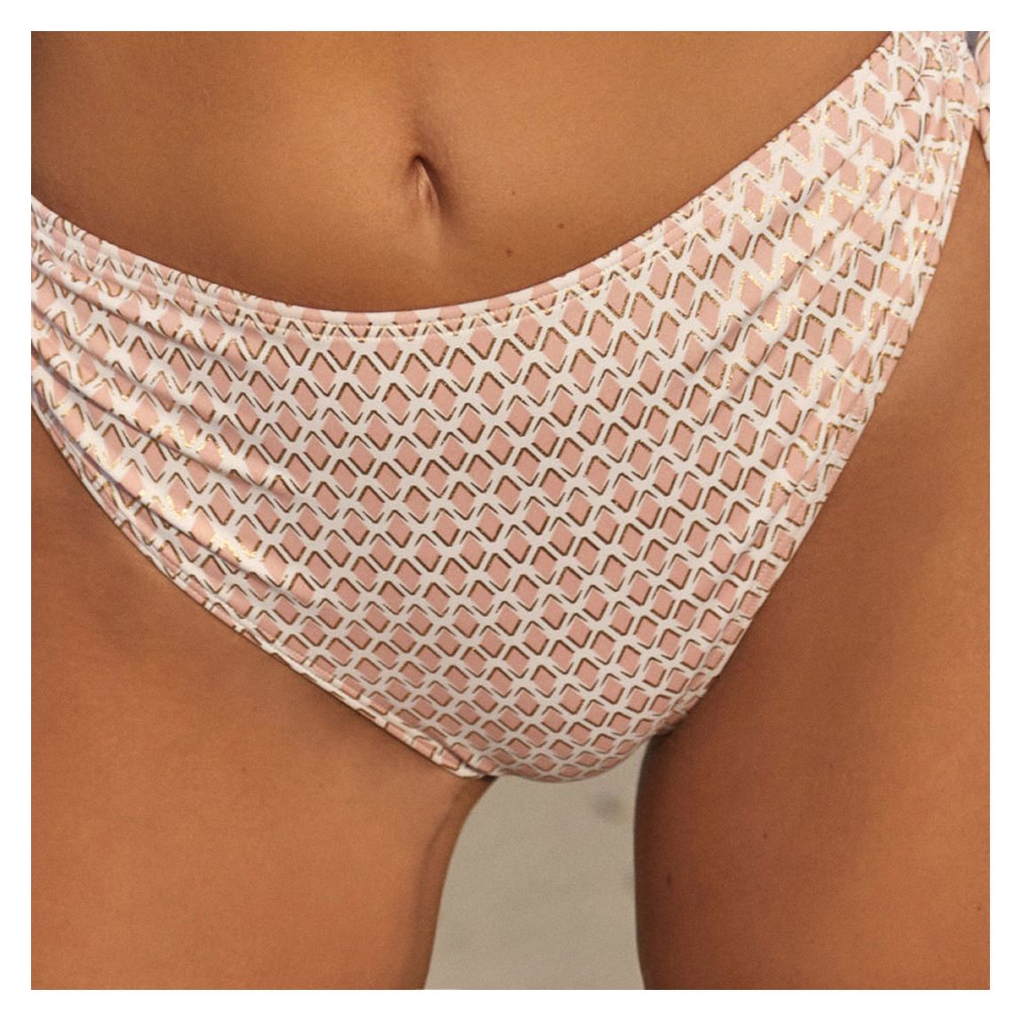 Slip De Bikini Imprimé Carreaux Brigitte Rose main product photo