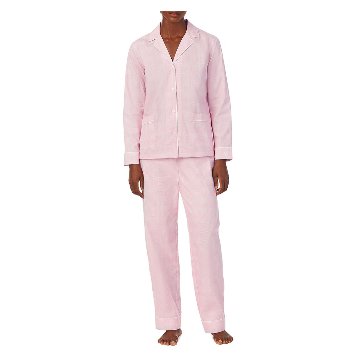 Pink Check Long Sleeve Pyjama Set main product photo