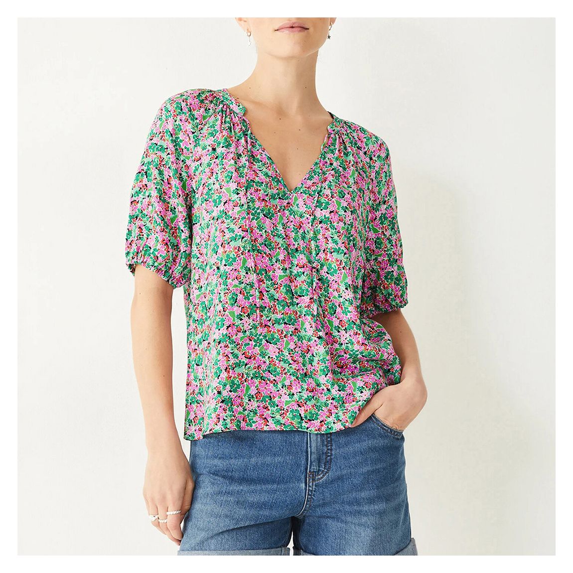 Blouse Col V Multi Kari main product photo