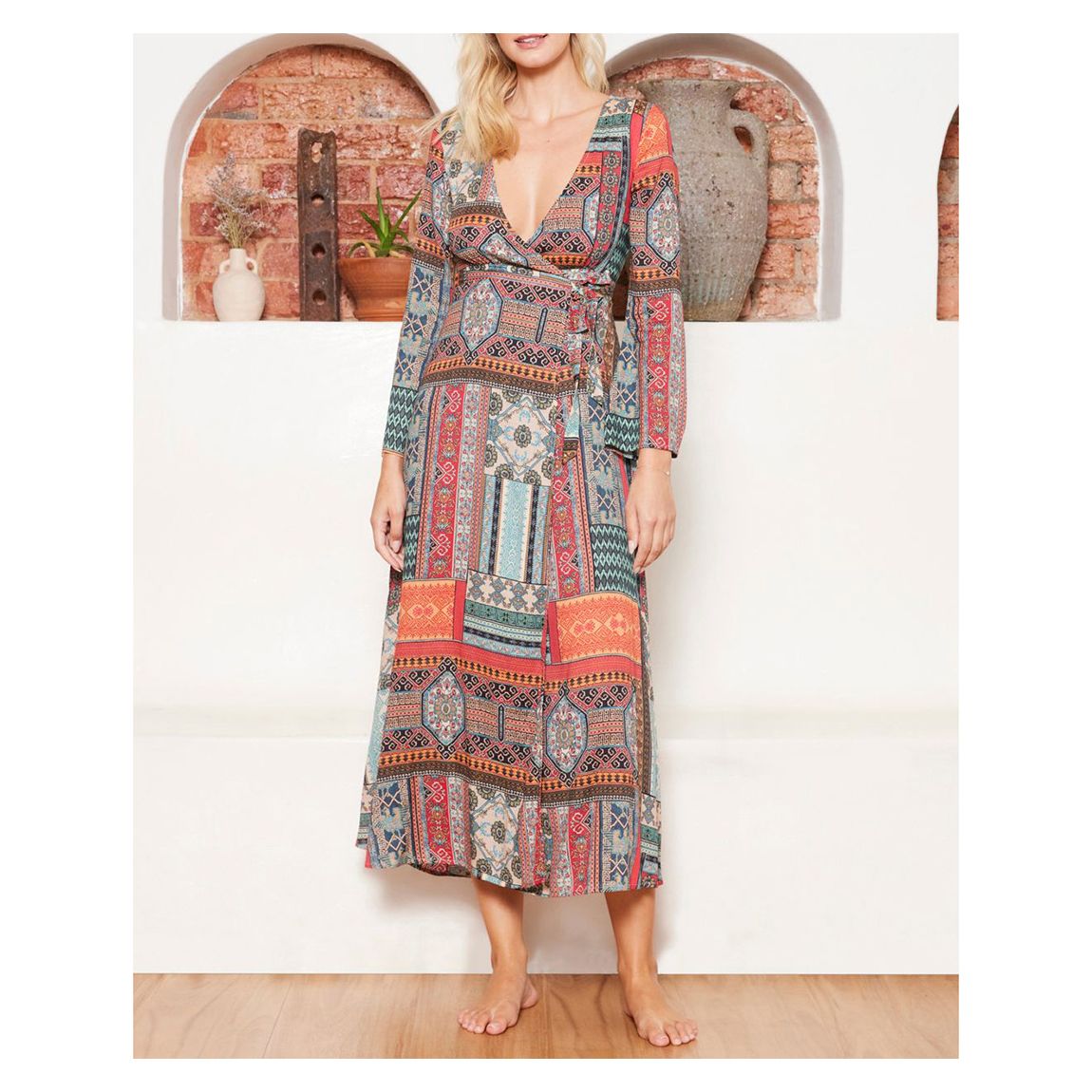 Robe Longue Enveloppante Multi Kefalonia Suri main product photo