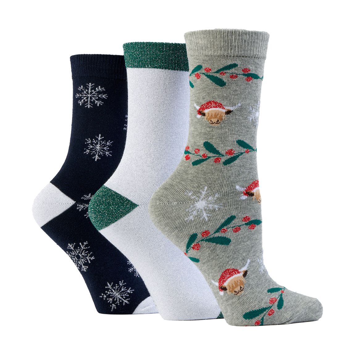 Multi 3Pk Christmas Socks main product photo