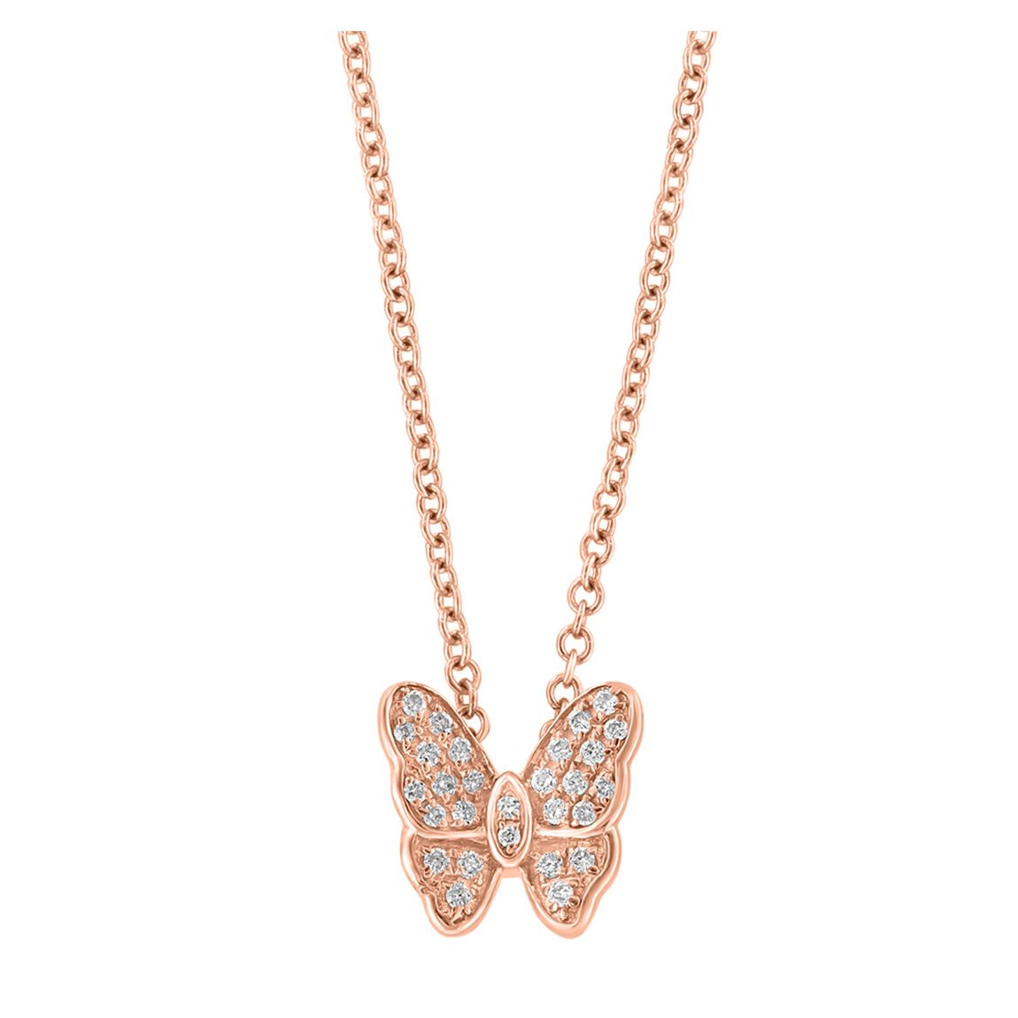 Pendentif Diamant En Or Rose Sur Argent main product photo