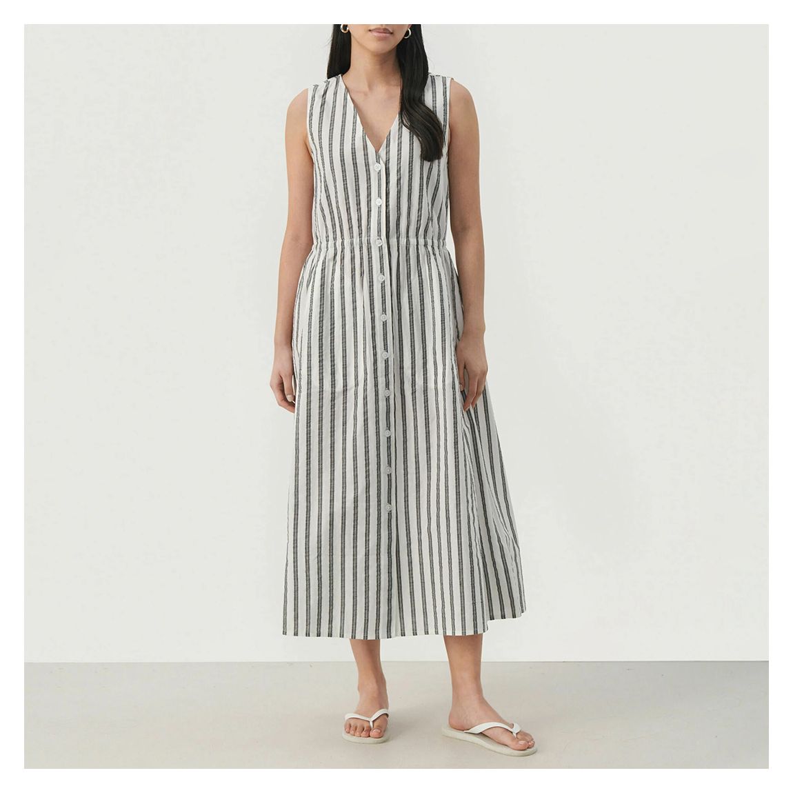 Robe Midi En Coton Gullfrid Blanc main product photo