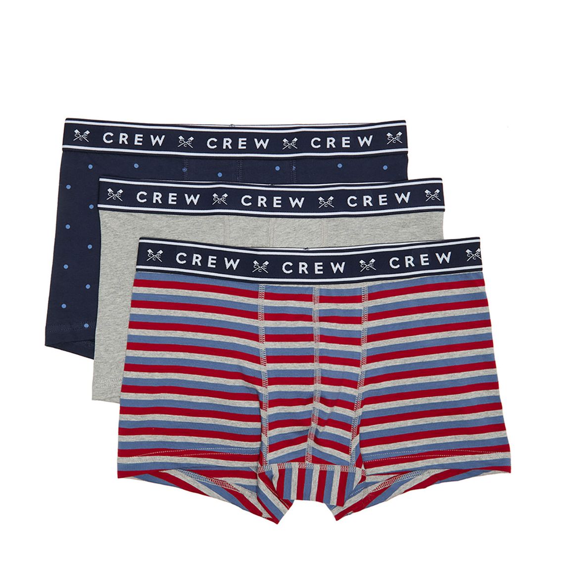 Caleçon En Coton 3 Pièces Marine/Rouge main product photo