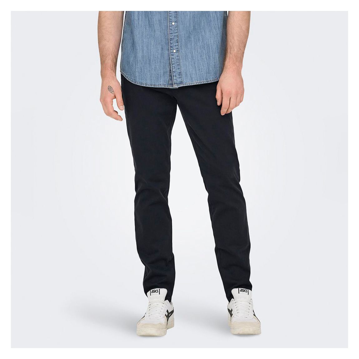 Chinos En Coton Mélangé Marine Foncé main product photo