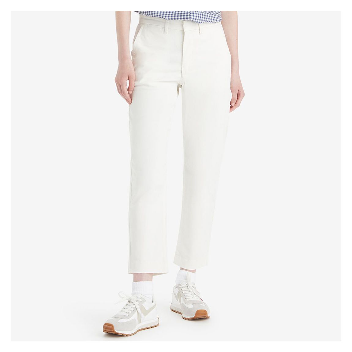 Chino En Coton Mélangé Blanc Essentiel main product photo
