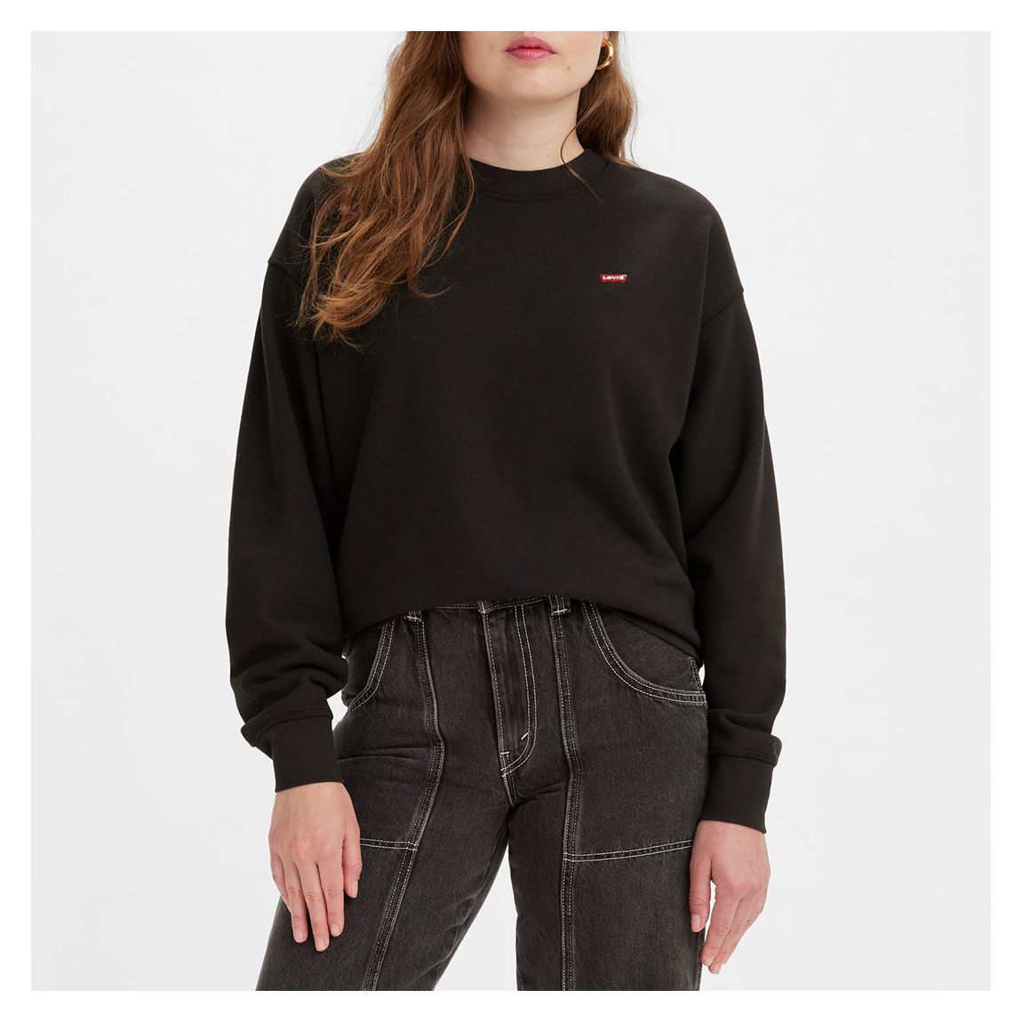 Sweat-Shirt En Coton Standard Noir main product photo