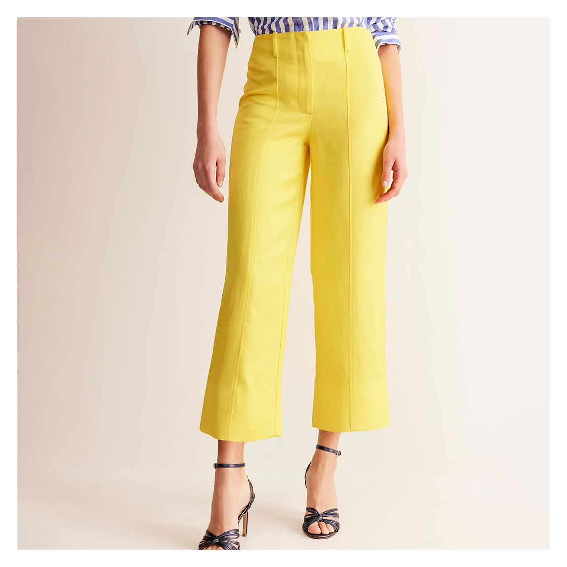 Pantalon Croisé En Twill Jaune main product photo