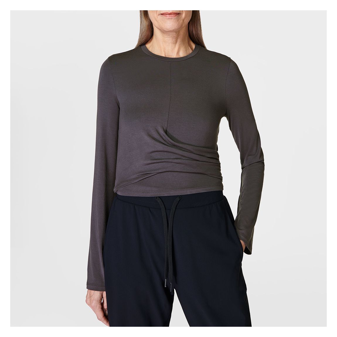 Urban Grey Wrap Front Long Sleeve Tee main product photo