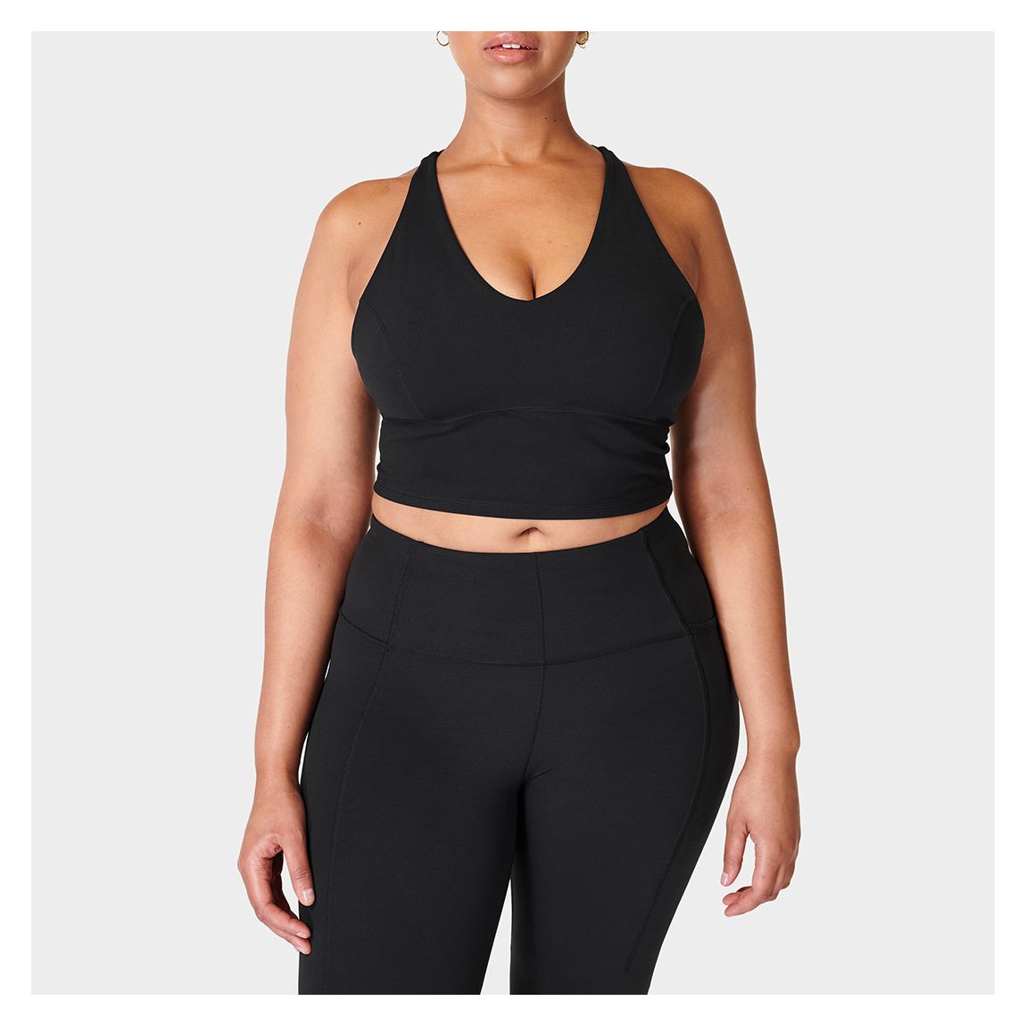 Débardeur D'Entraînement Noir Super Doux À Bretelles Dans Le Dos main product photo