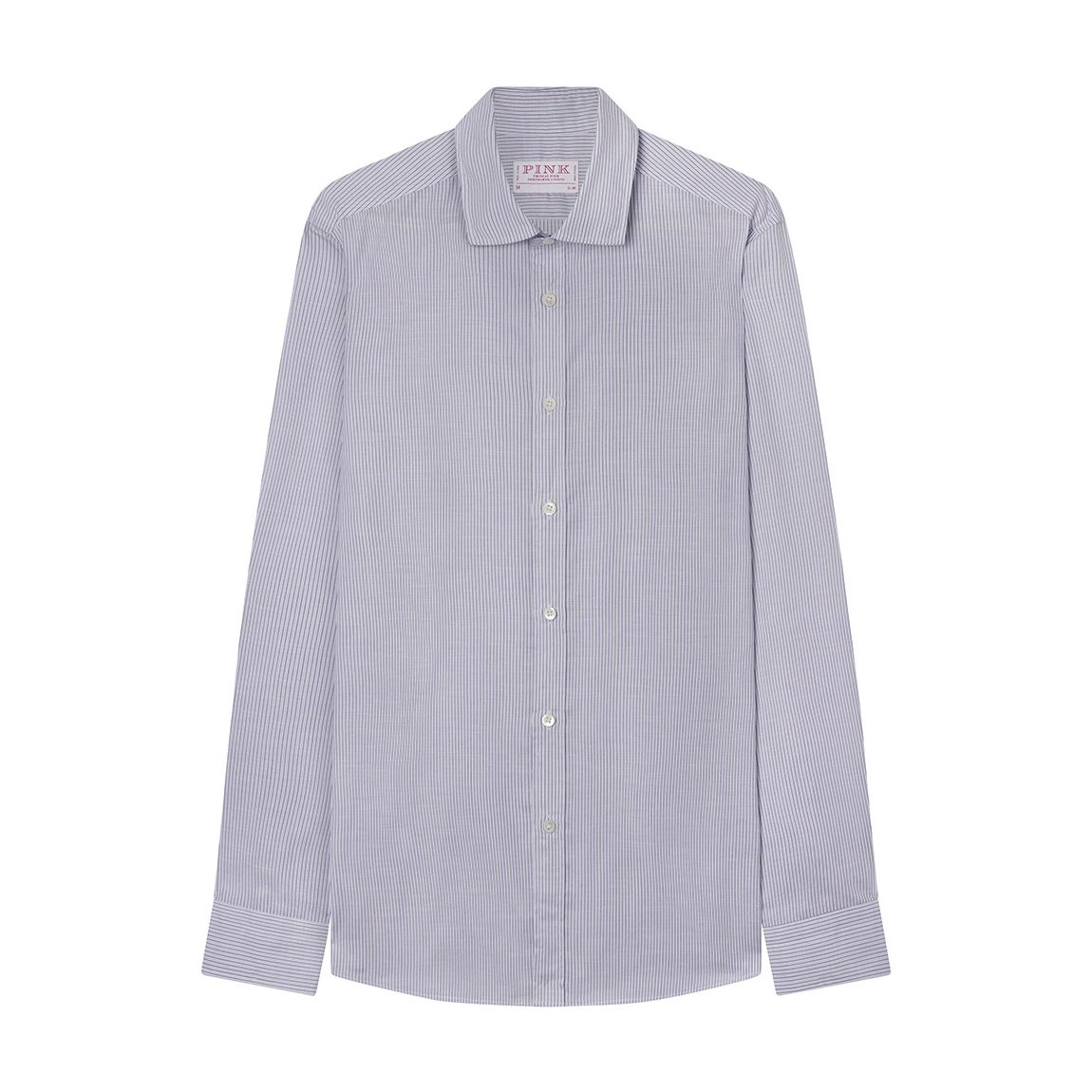 Chemise Cintrée En Coton À Rayures Bleues main product photo