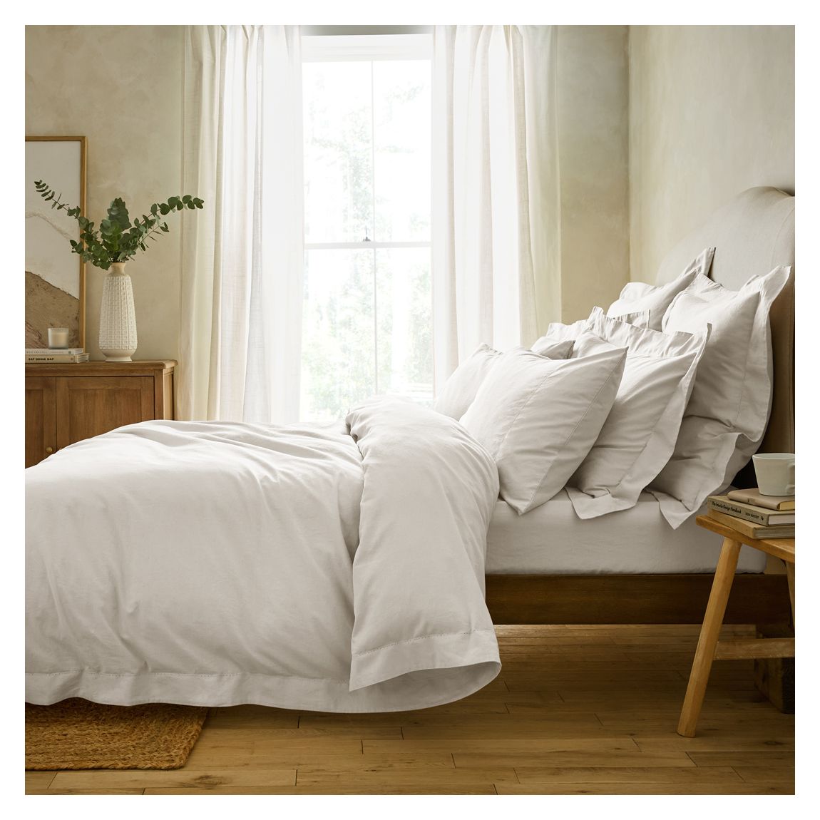 Housse De Couette Superking Premium Linen, Blanche main product photo