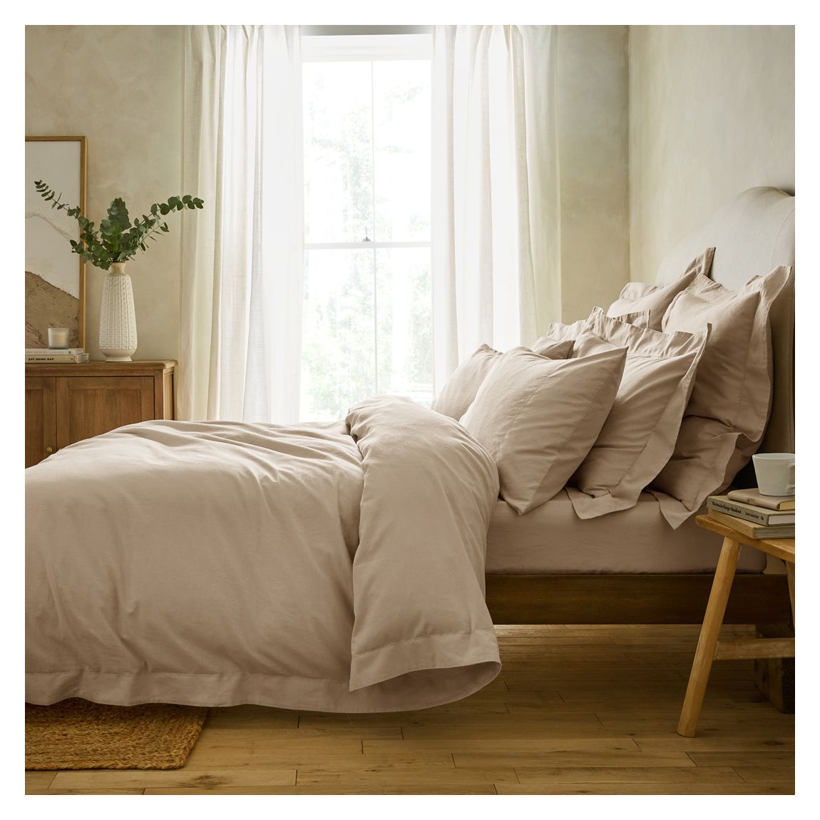 Premium Linen Superking Duvet Cover, Stone main product photo