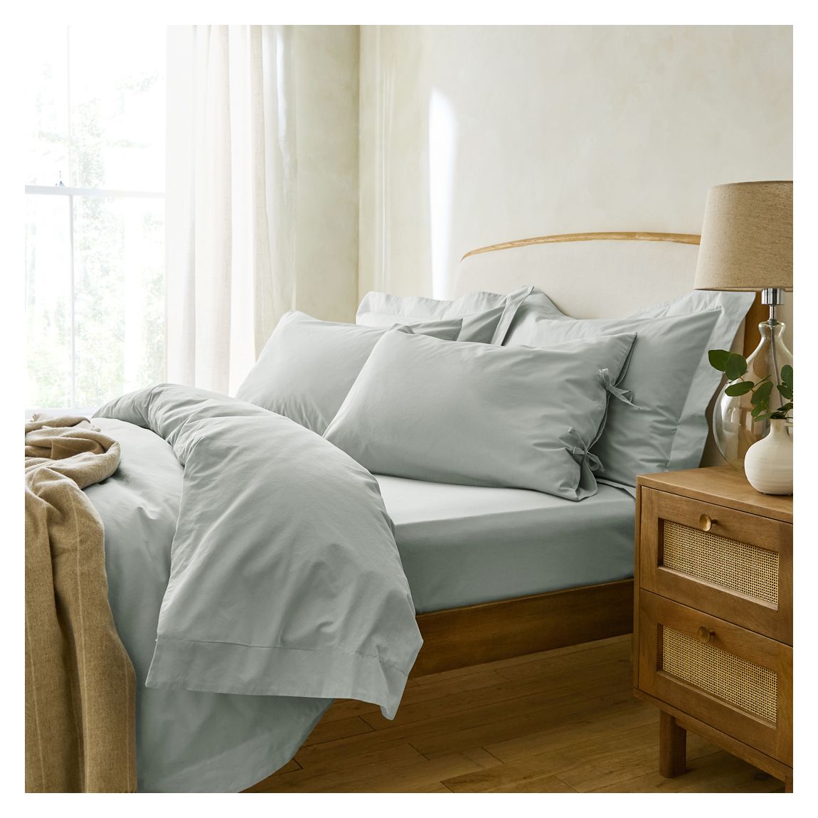 Drap-Housse Double Essential, Bleu Minéral main product photo