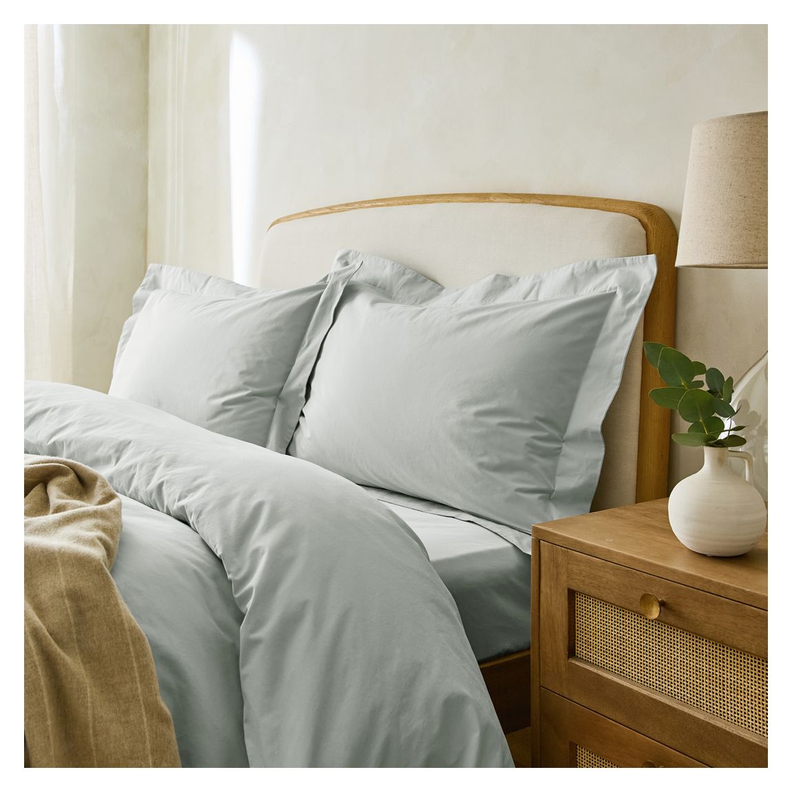 Taies D'Oreiller En Oxford Essential, Bleu Minéral main product photo