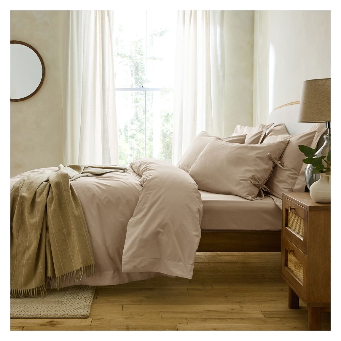 Essential - Housse De Couette King À Ourlets Noués, Pierre main product photo