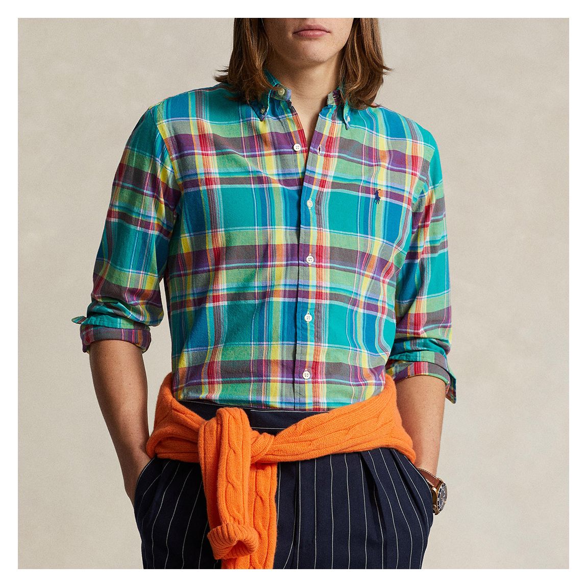 Green Slim Fit Plaid Cotton Shirt main product photo