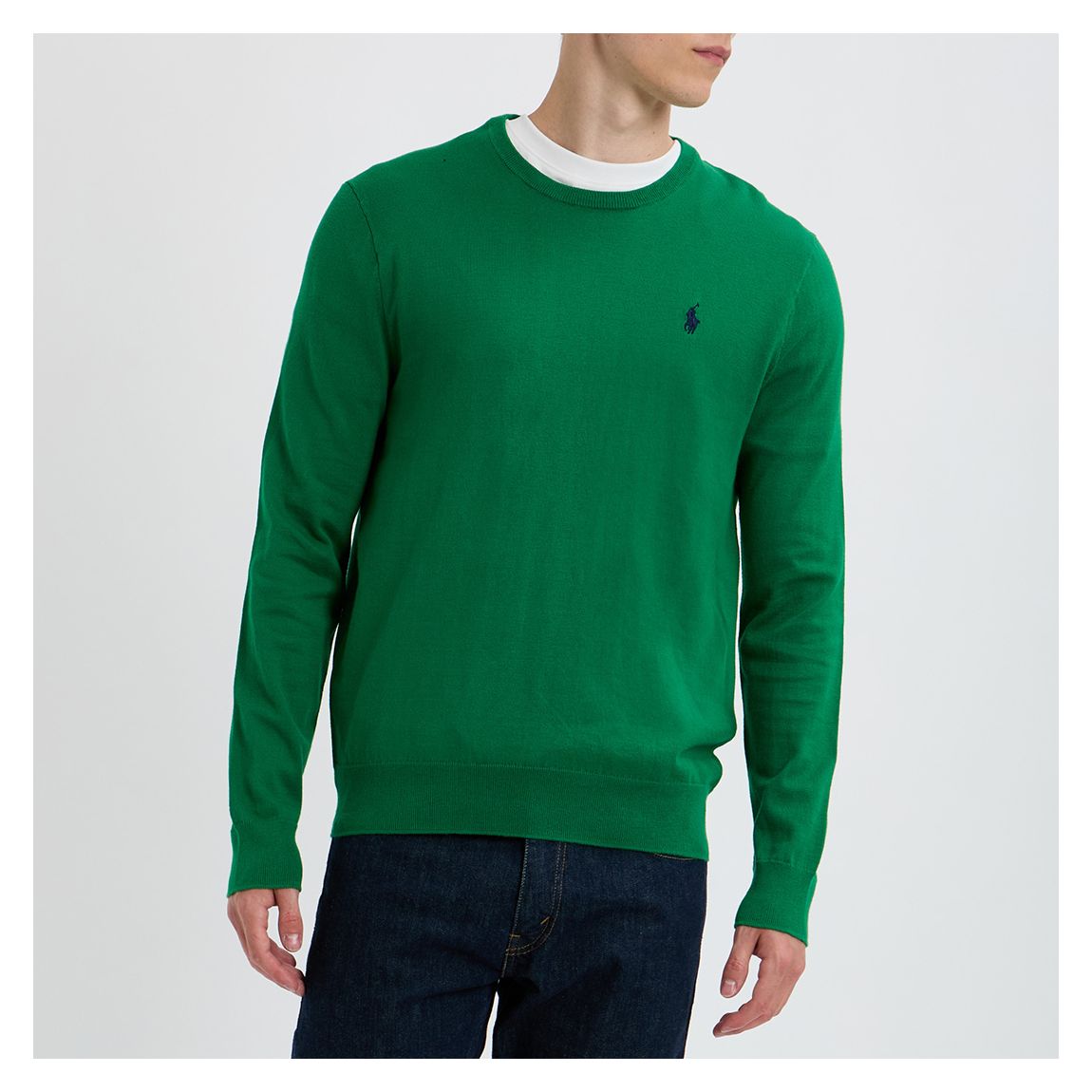 Green Slim Fit Cotton Jumper main product photo
