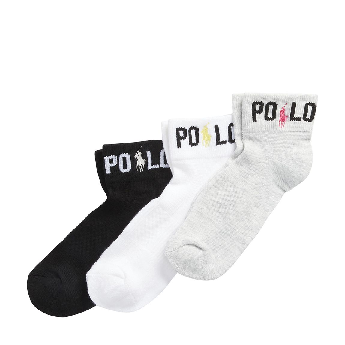 White Multi Logo 3 Pack Stretch Socks main product photo
