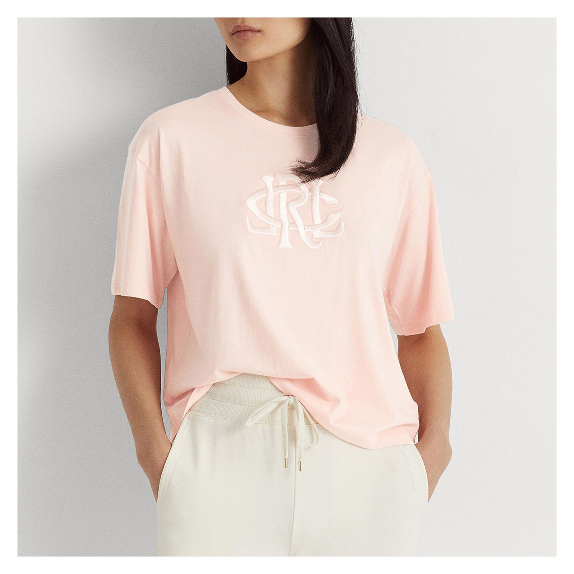 Pale Pink Oversized Cotton Blend T-Shirt main product photo