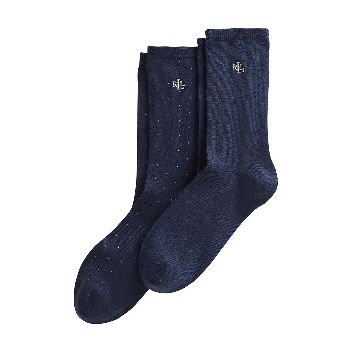 Navy Embroidered 2 Pack Stretch Socks main product photo