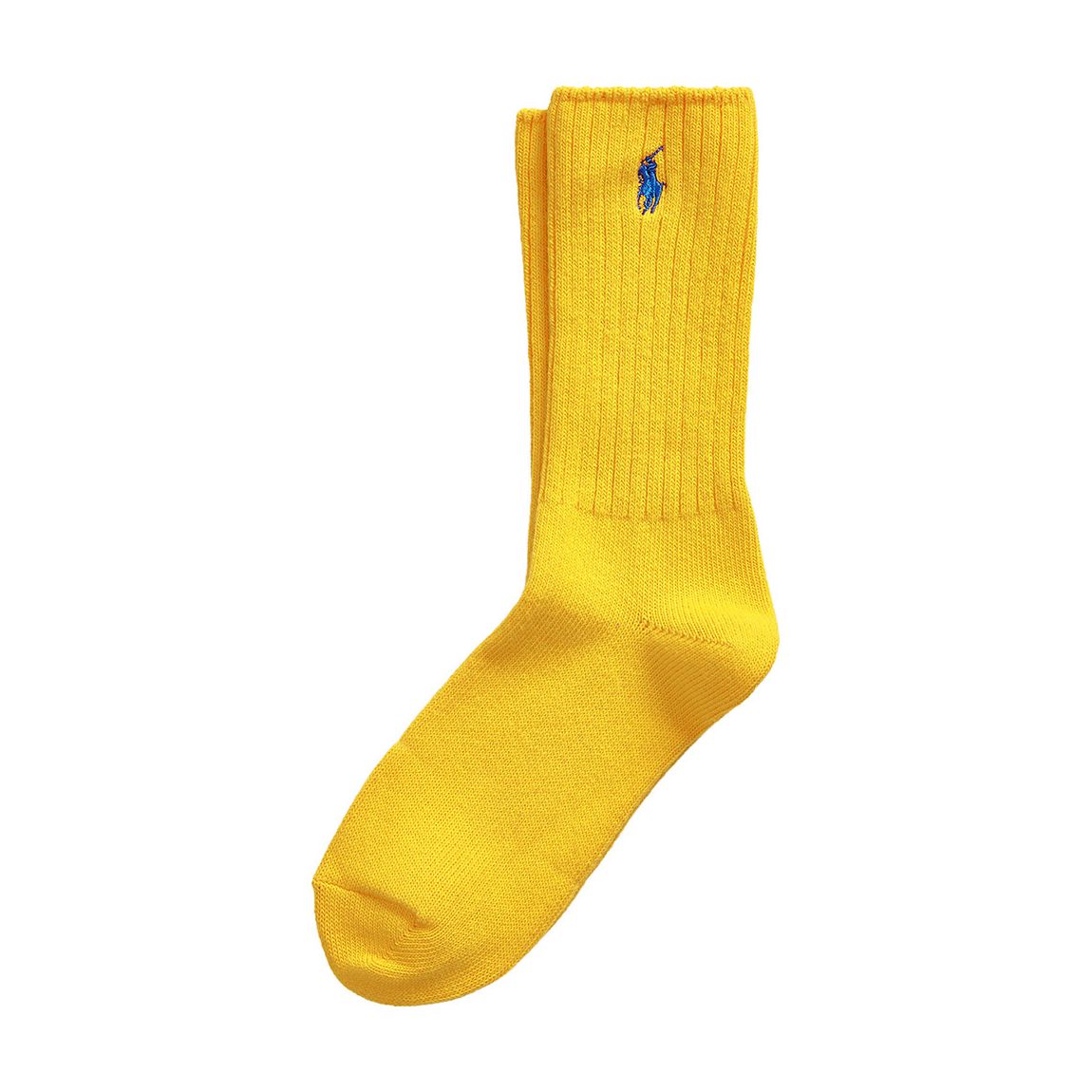 Yellow Embroidered Logo Cotton Blend Socks main product photo