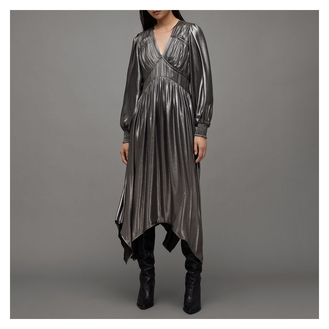 Robe Grise Estelle Métallique main product photo