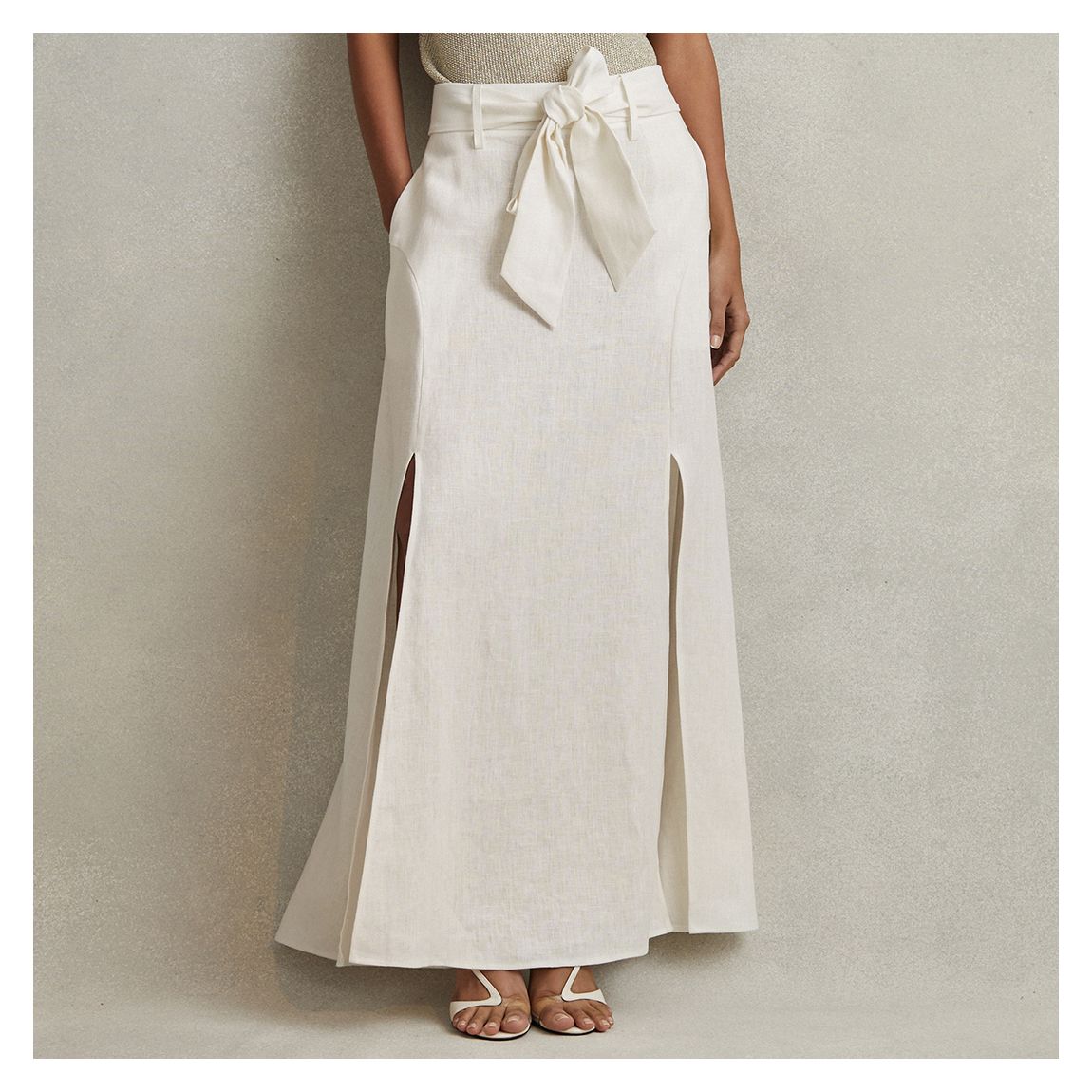Jupe Midi Abigail A Line Blanche main product photo