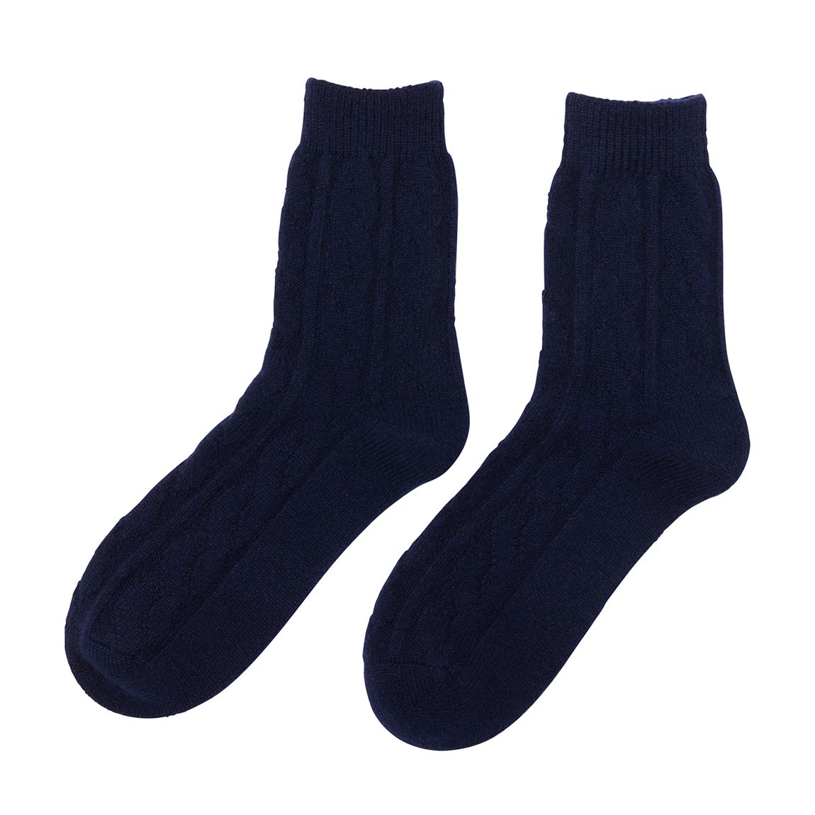 Navy Cashmere Cable Bed Socks main product photo