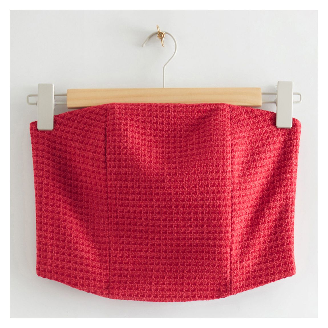 Top Court Bustier En Tweed Rouge main product photo