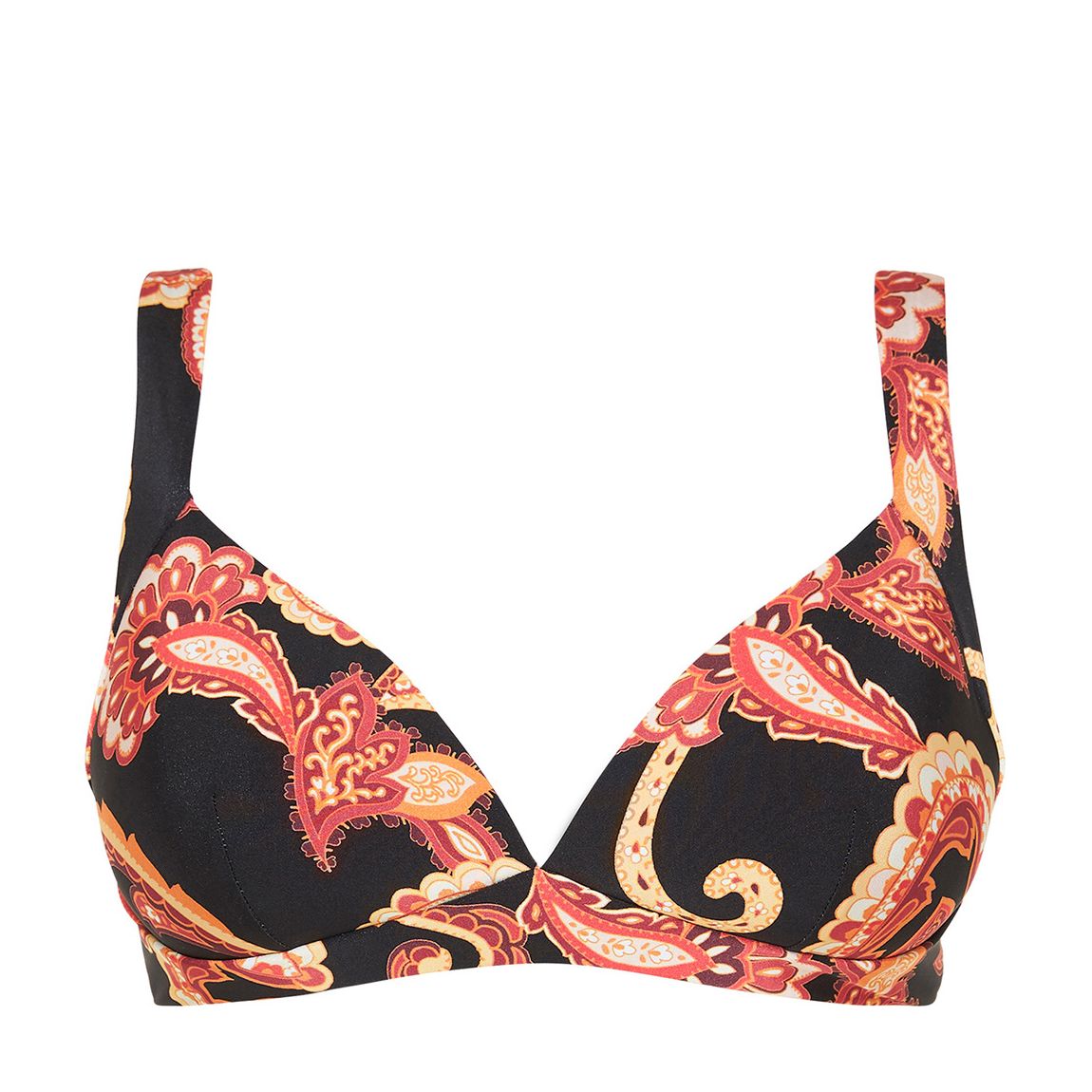 Haut De Bikini Moulé En Soie Noire main product photo