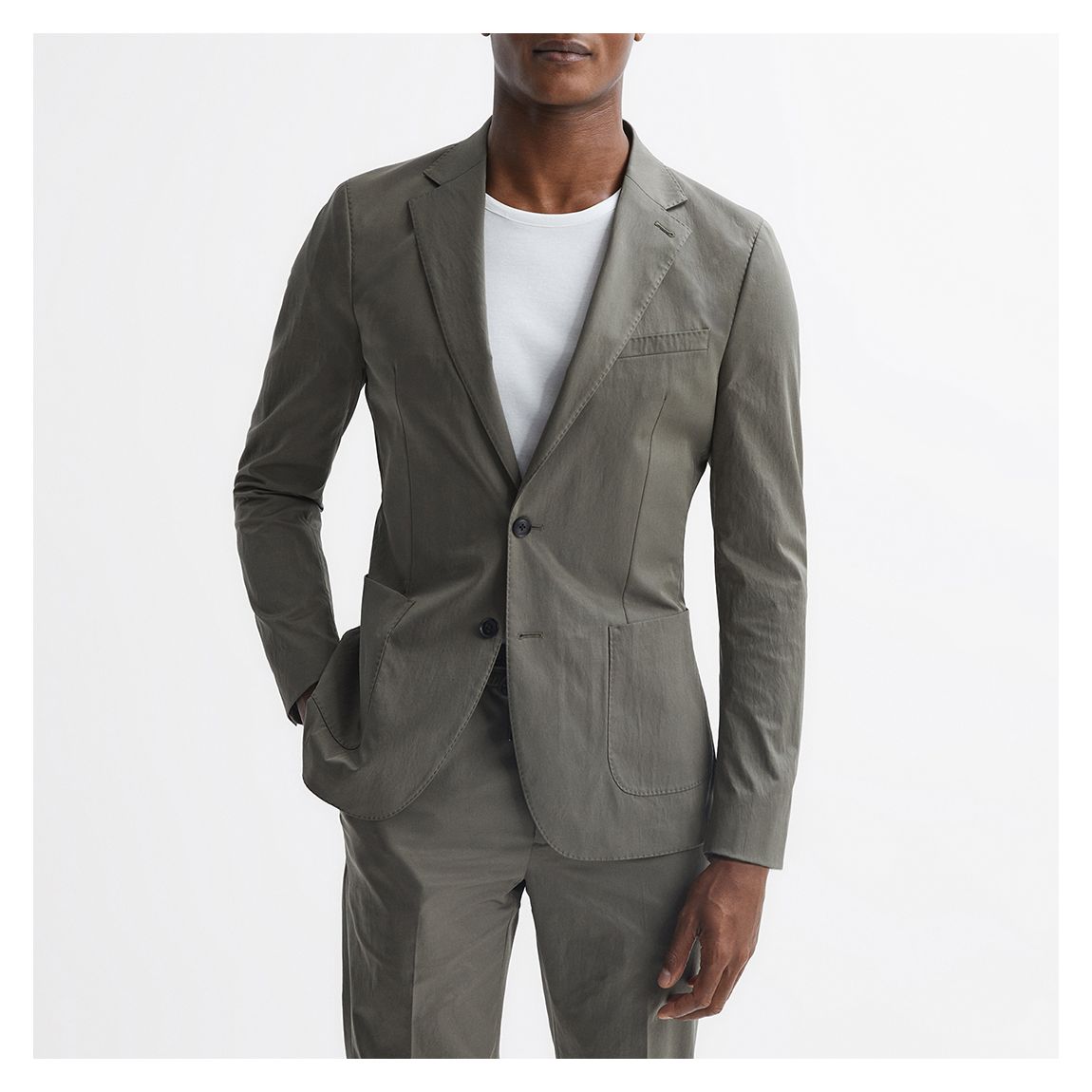 Blazer Kaki Hatfield À Simple Boutonnage main product photo