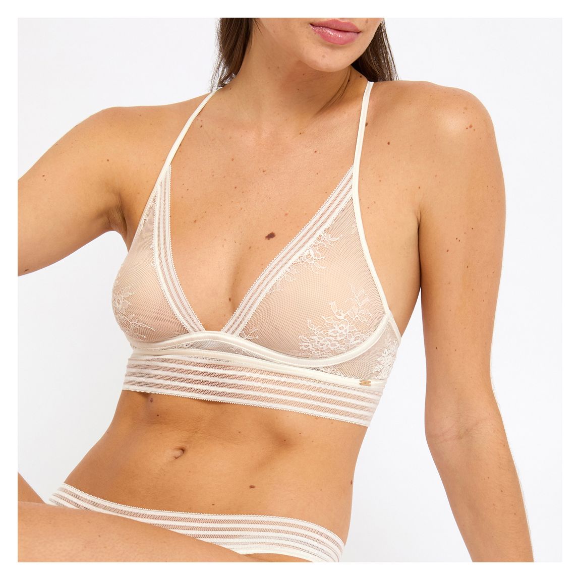 Starlight Wire Free Plunge Bra Blanc main product photo