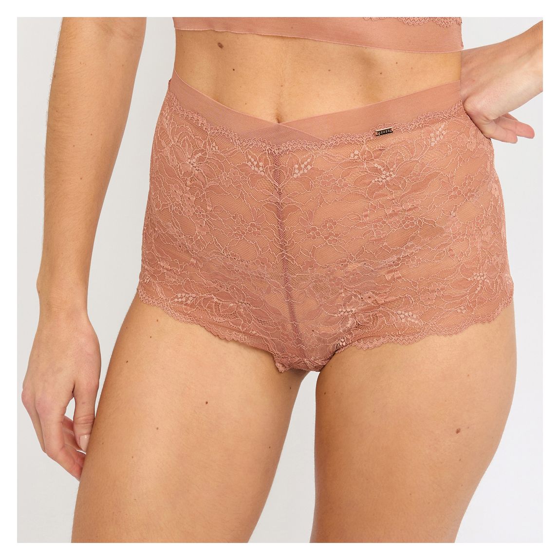 Short De Bain Taille Haute Thea Ambre main product photo