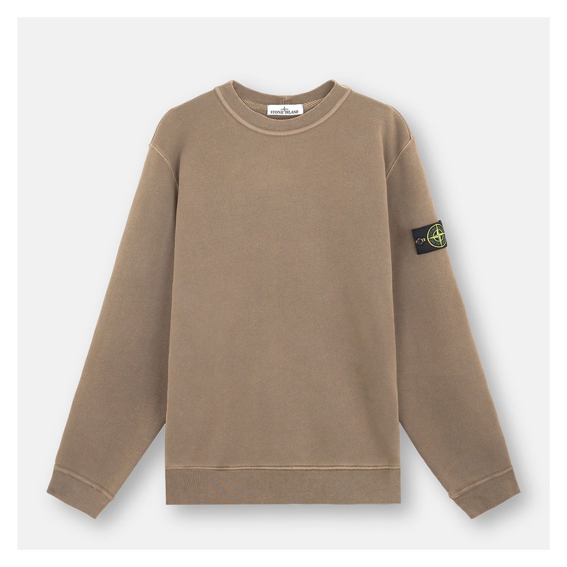 Sweat-shirt marron à col rond en coton biologique main product photo