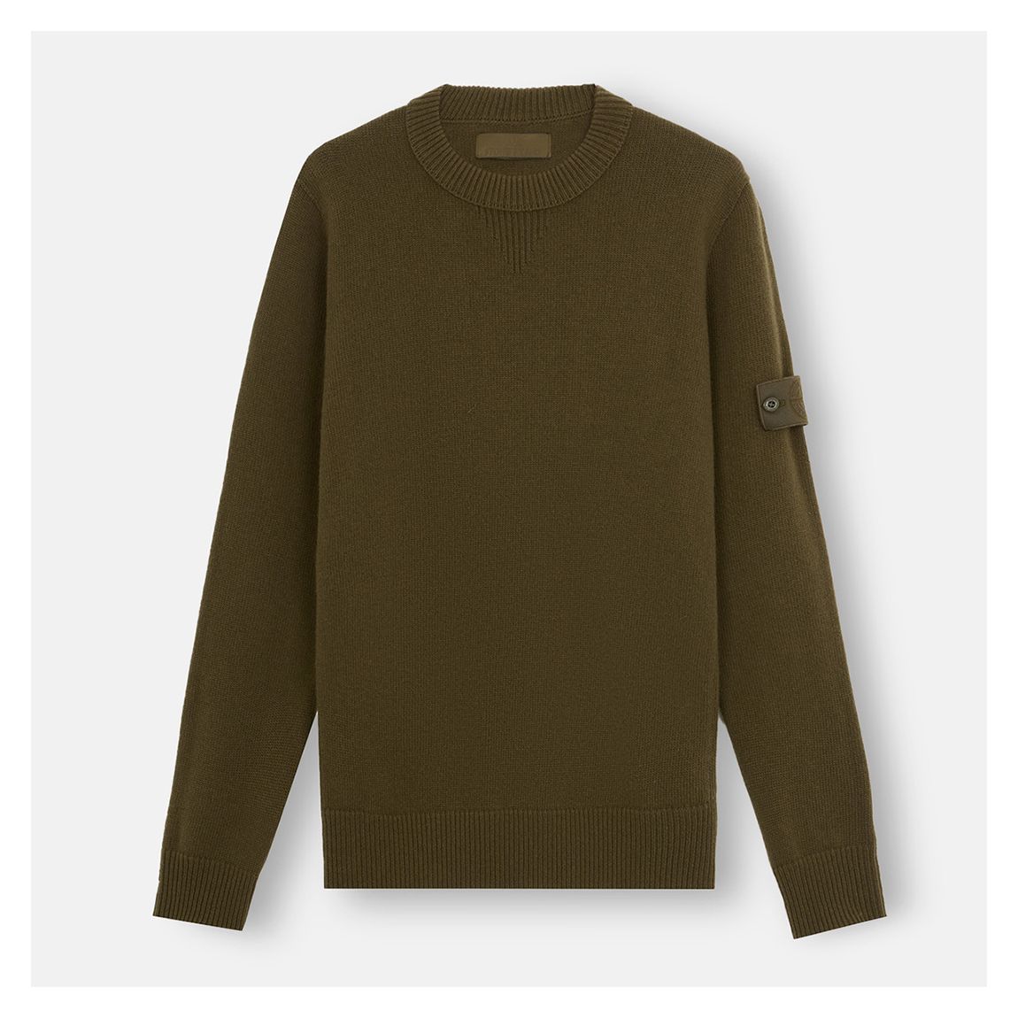 Pull en laine à col rond Military Green Ghost main product photo