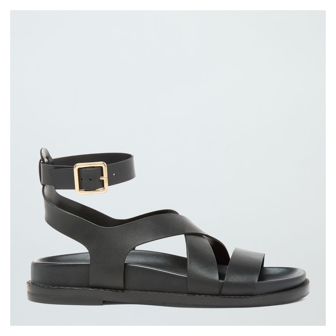 Sandales À Lanières En Cuir Noir main product photo