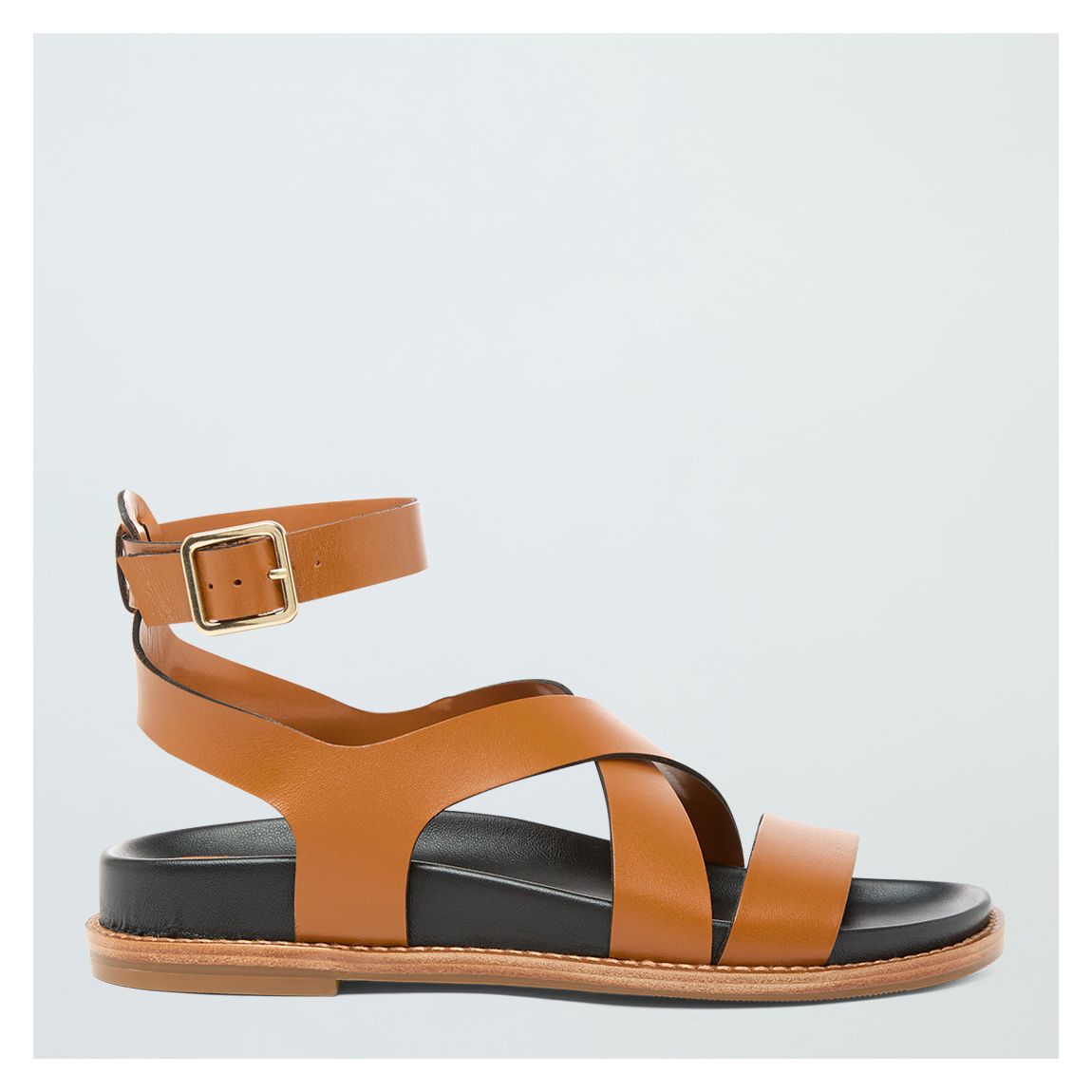 Sandale À Lanières En Cuir Tan main product photo