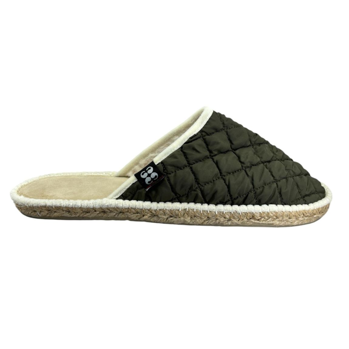 Espadrilles-chaussons Fourrées Matelassées Kaki Forme Mules main product photo