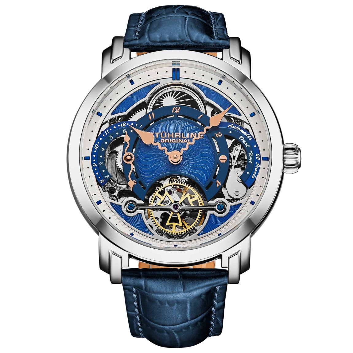 Gardien du Temps Céleste 1017 Double Fuseau Horaire Automatique 44mm Montre Squelette main product photo