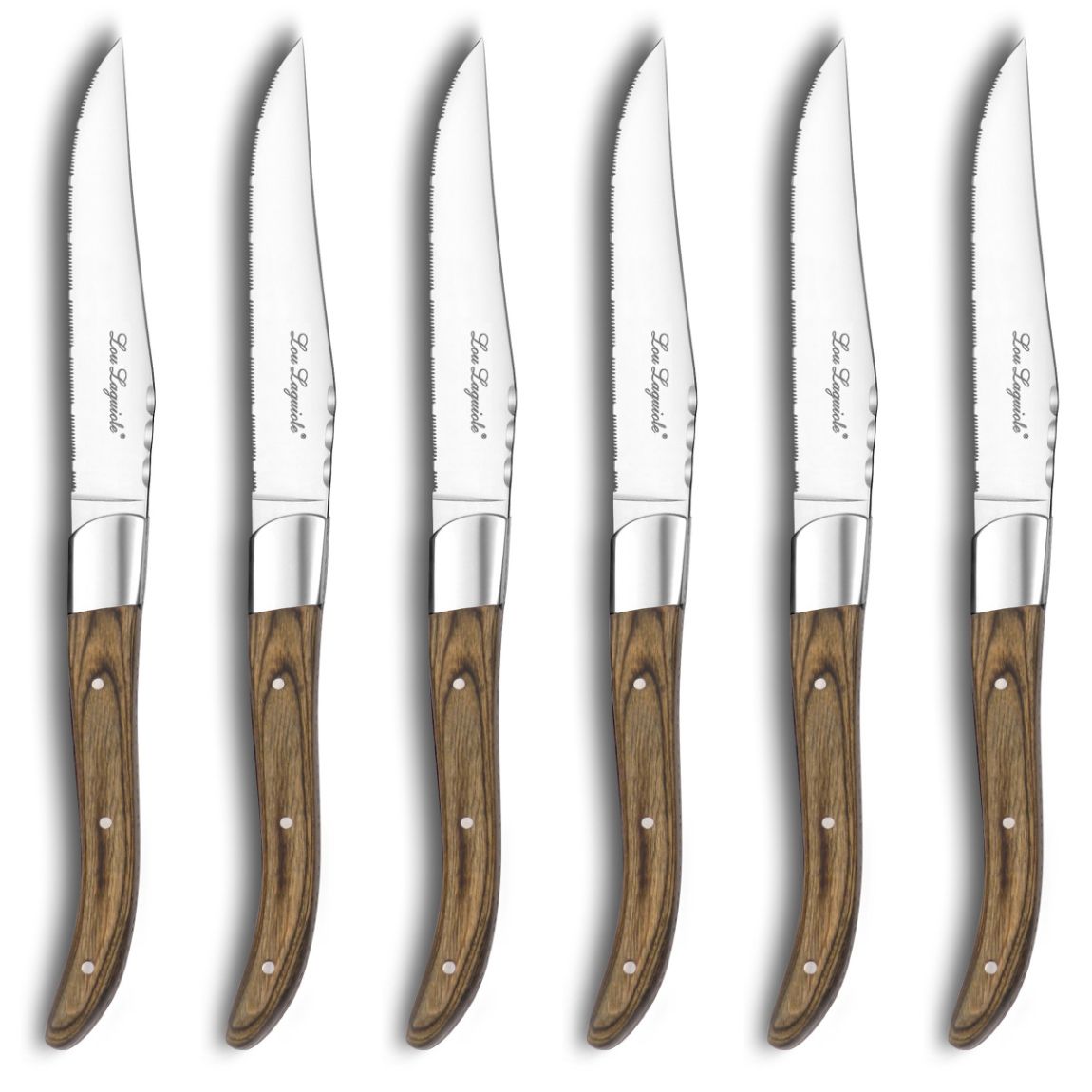 Louis - Coffret 6 couteaux steak royal Noyer main product photo
